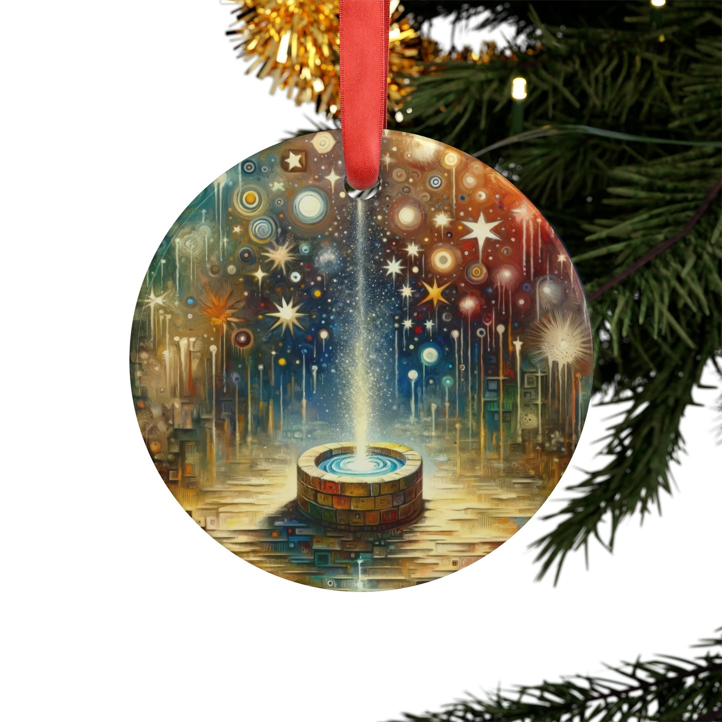 Inspiration Tachism Tribute Acrylic Ornament with Ribbon - ATUH.ART