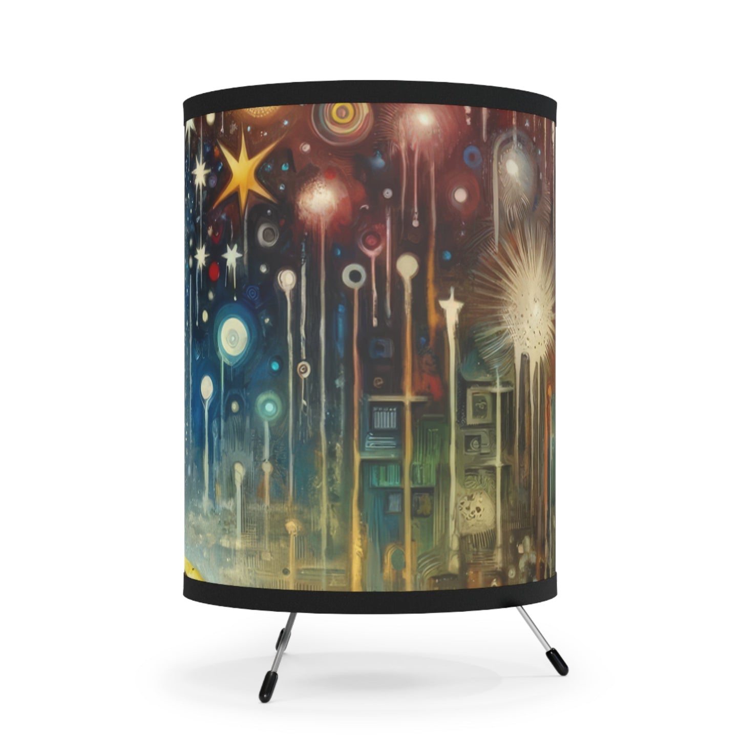 Inspiration Tachism Tribute Tripod Lamp with High-Res Printed Shade, US\CA plug - ATUH.ART