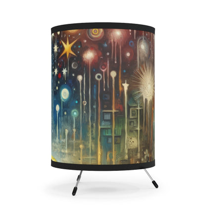 Inspiration Tachism Tribute Tripod Lamp with High-Res Printed Shade, US\CA plug - ATUH.ART