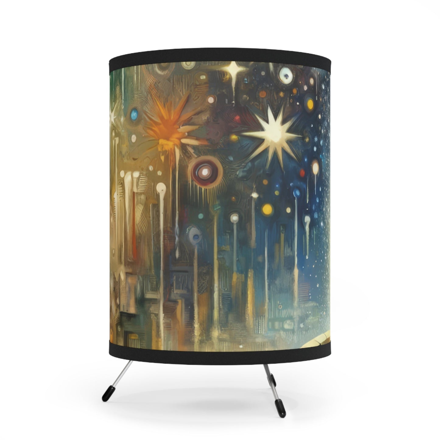 Inspiration Tachism Tribute Tripod Lamp with High-Res Printed Shade, US\CA plug - ATUH.ART