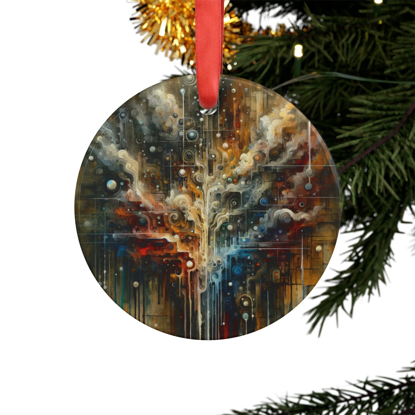 Integral Stewardship Abstract Acrylic Ornament with Ribbon - ATUH.ART