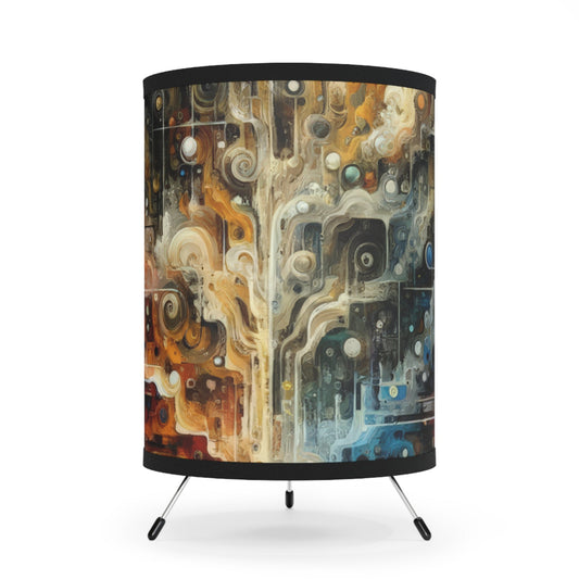 Integral Stewardship Abstract Tripod Lamp with High-Res Printed Shade, US\CA plug - ATUH.ART