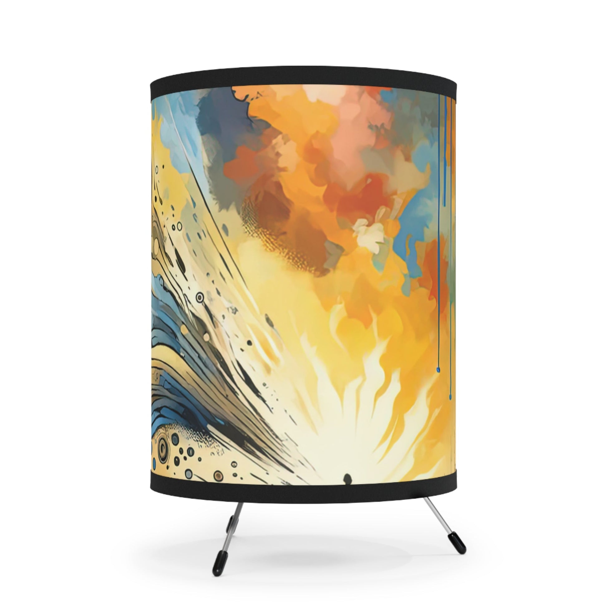 Intentional Awakening Reflection Tripod Lamp with High-Res Printed Shade, US\CA plug - ATUH.ART
