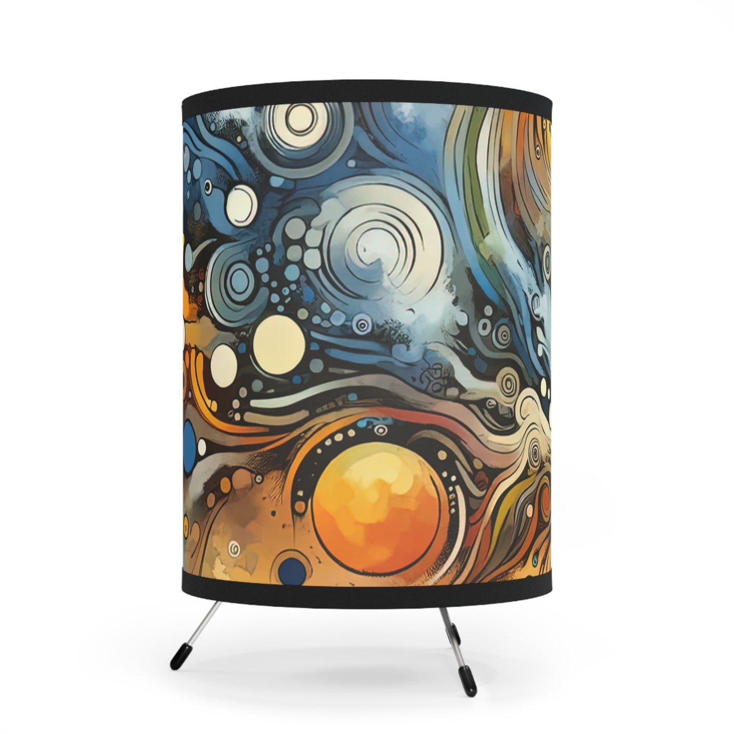 Intentional Awakening Reflection Tripod Lamp with High-Res Printed Shade, US\CA plug - ATUH.ART