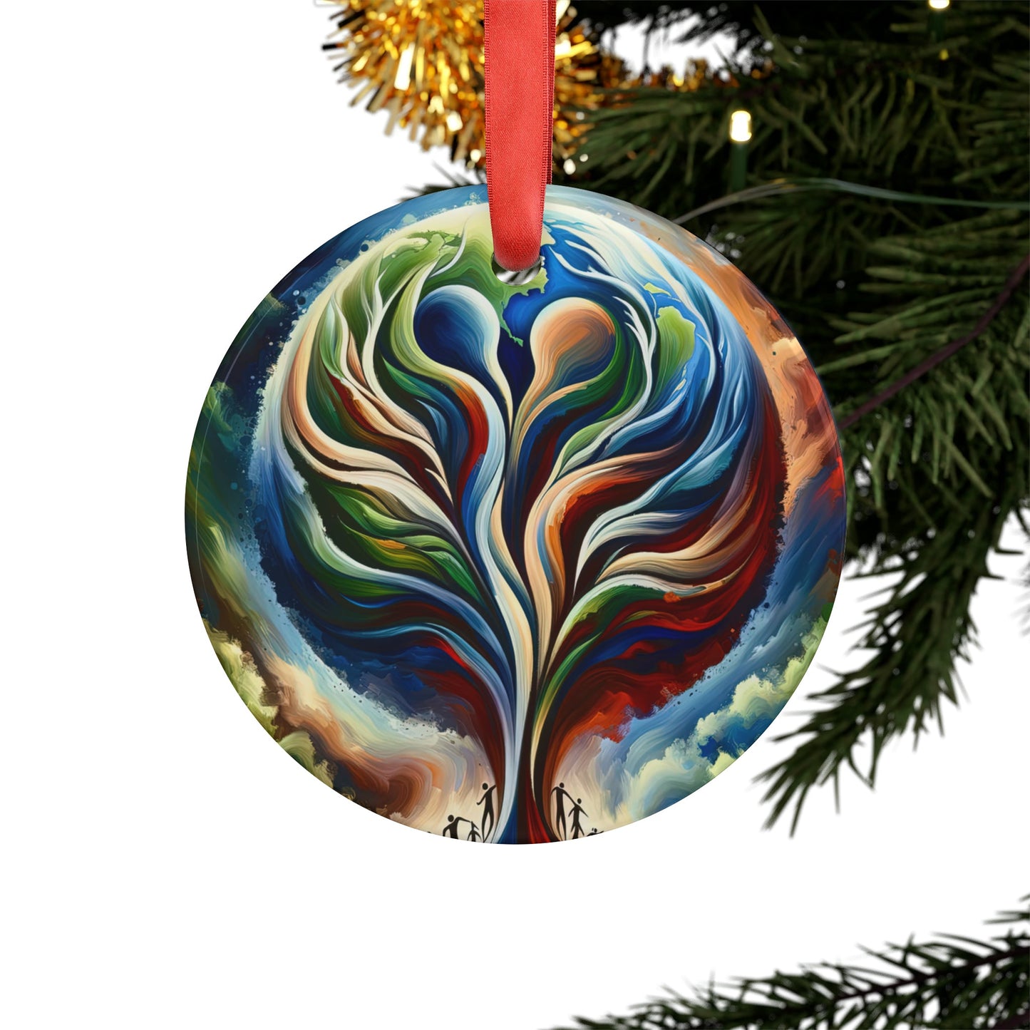 Interconnected Earth Advocates Acrylic Ornament with Ribbon - ATUH.ART