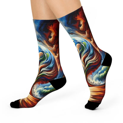 Interconnected Earth Advocates Cushioned Crew Socks - ATUH.ART