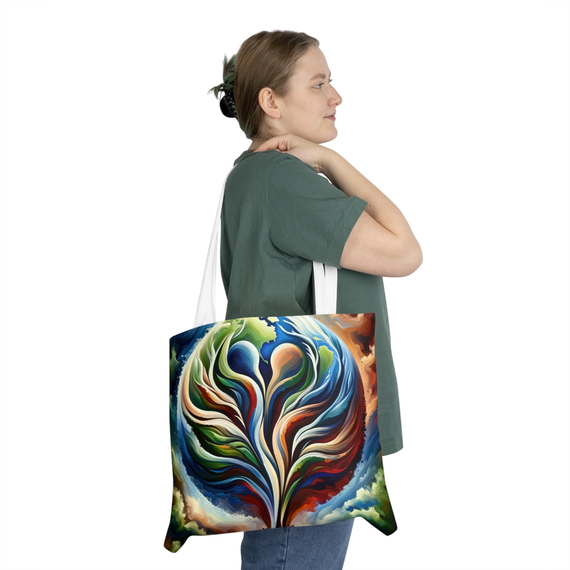 Interconnected Earth Advocates Shoulder Tote Bag (AOP) - ATUH.ART