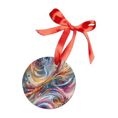 Interconnectivity Tachism Dynamics Acrylic Ornament with Ribbon - ATUH.ART