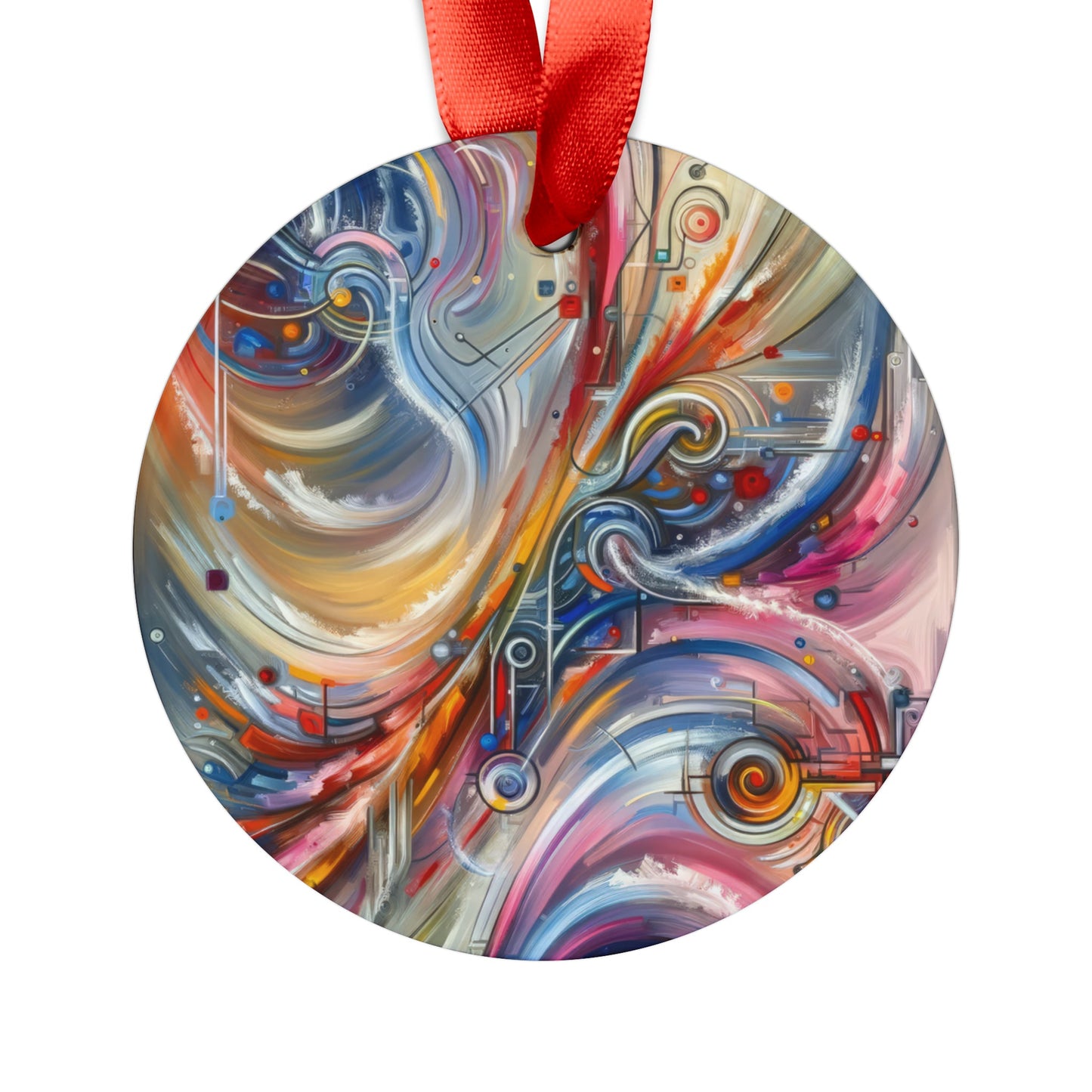 Interconnectivity Tachism Dynamics Acrylic Ornament with Ribbon - ATUH.ART