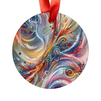 Interconnectivity Tachism Dynamics Acrylic Ornament with Ribbon - ATUH.ART