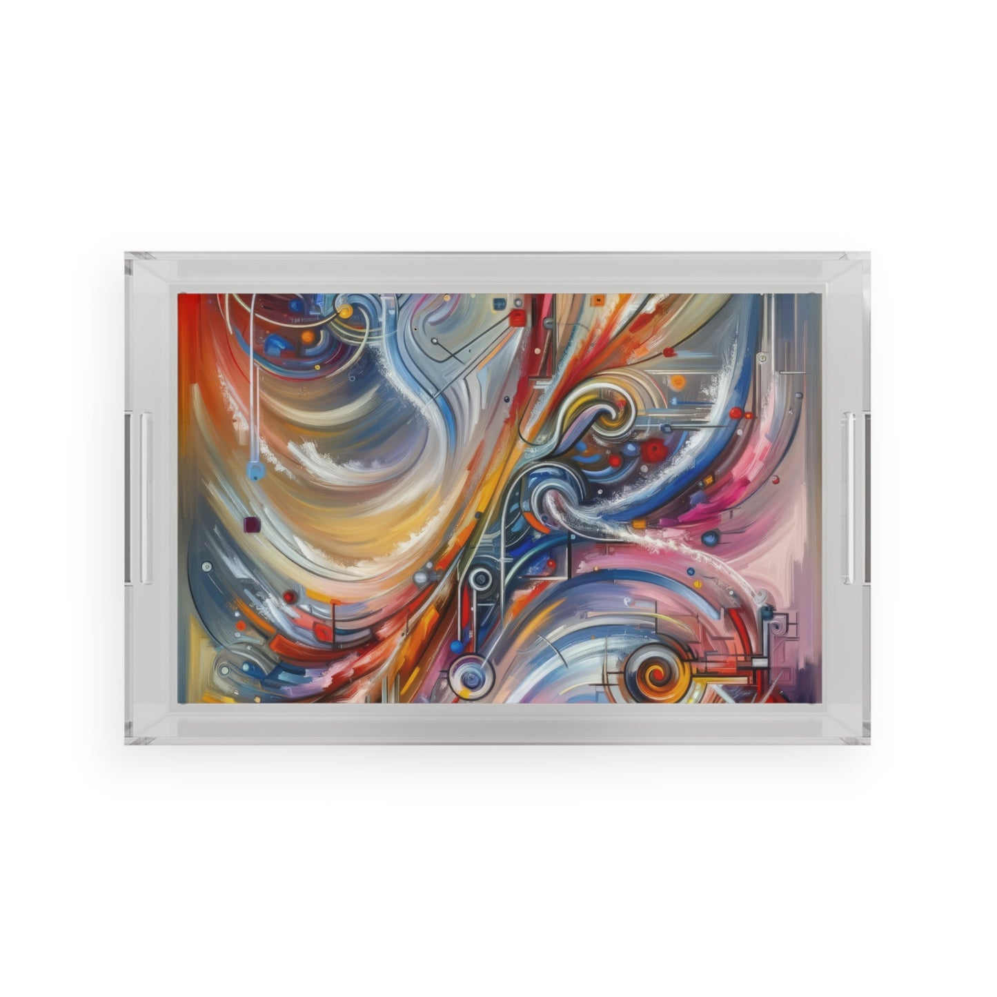 Interconnectivity Tachism Dynamics Acrylic Serving Tray - ATUH.ART