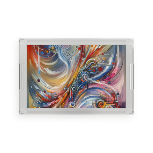 Interconnectivity Tachism Dynamics Acrylic Serving Tray - ATUH.ART
