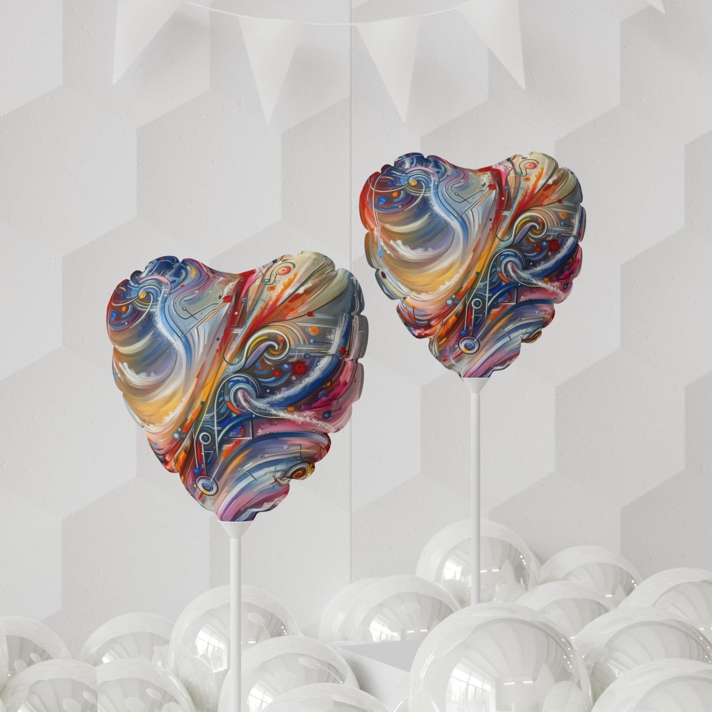 Interconnectivity Tachism Dynamics Balloon (Round and Heart-shaped), 11" - ATUH.ART
