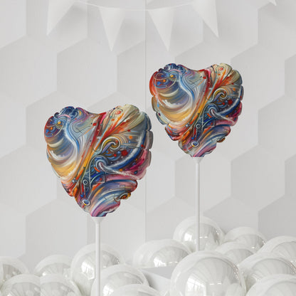 Interconnectivity Tachism Dynamics Balloon (Round and Heart-shaped), 11" - ATUH.ART