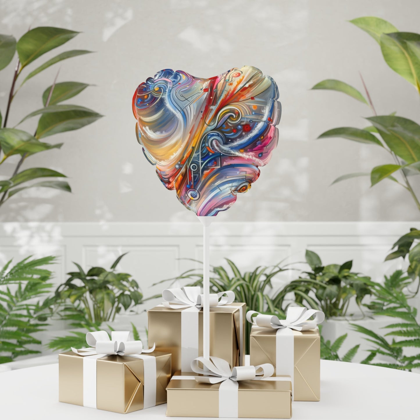 Interconnectivity Tachism Dynamics Balloon (Round and Heart-shaped), 11" - ATUH.ART