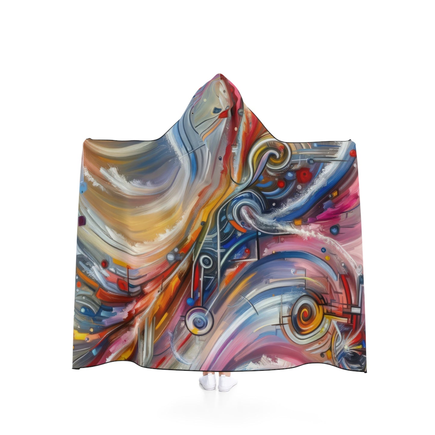 Interconnectivity Tachism Dynamics Hooded Blanket - ATUH.ART