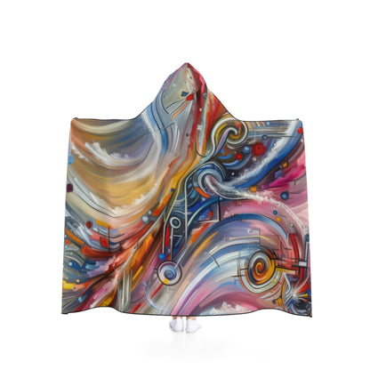 Interconnectivity Tachism Dynamics Hooded Blanket - ATUH.ART