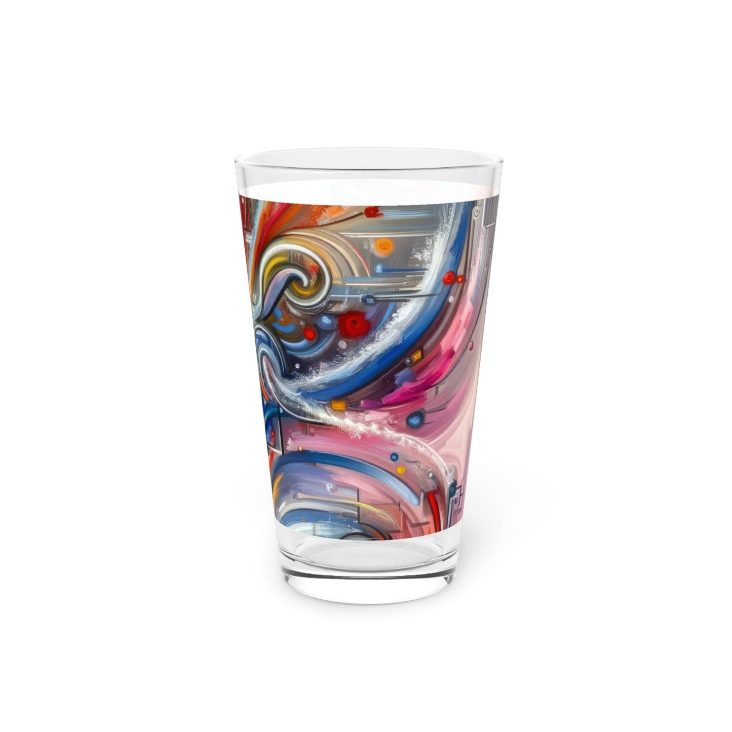 Interconnectivity Tachism Dynamics Pint Glass, 16oz - ATUH.ART