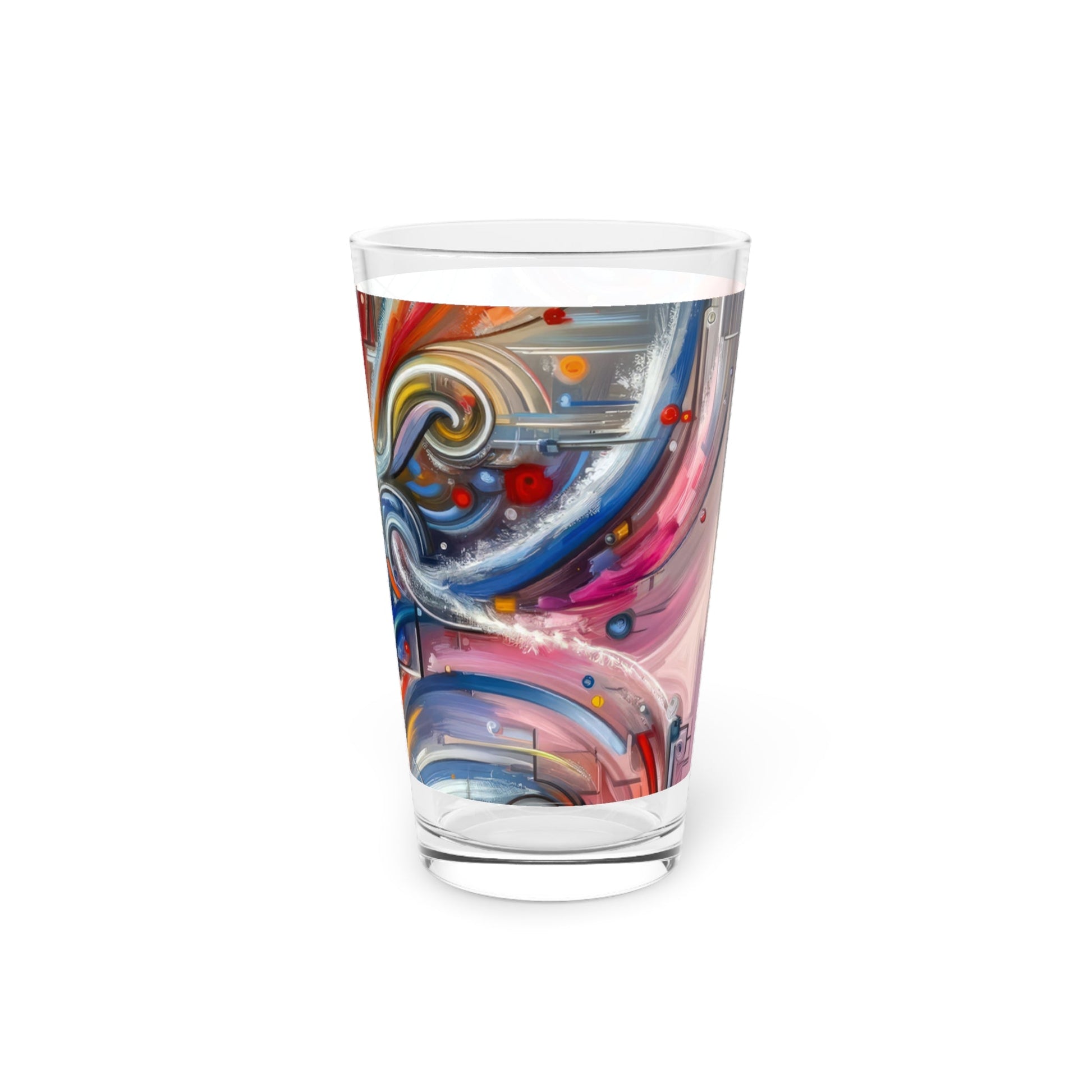 Interconnectivity Tachism Dynamics Pint Glass, 16oz - ATUH.ART