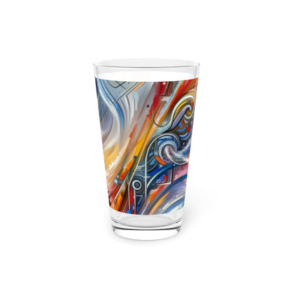 Interconnectivity Tachism Dynamics Pint Glass, 16oz - ATUH.ART