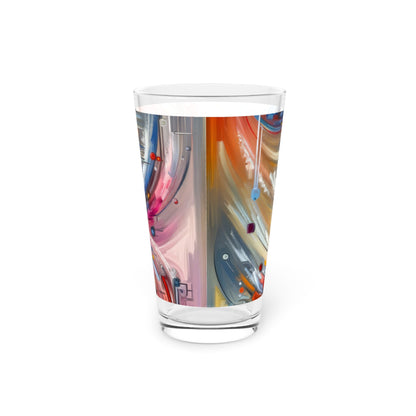 Interconnectivity Tachism Dynamics Pint Glass, 16oz - ATUH.ART