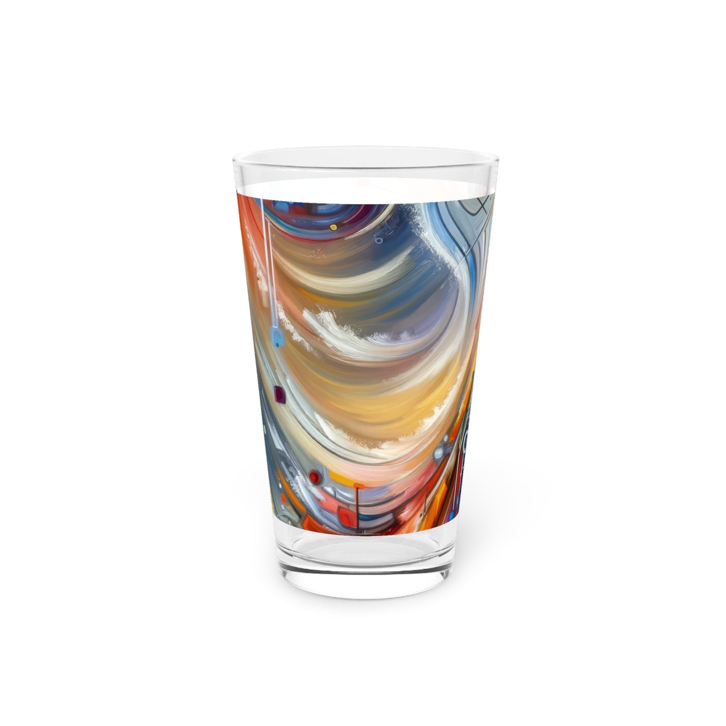 Interconnectivity Tachism Dynamics Pint Glass, 16oz - ATUH.ART