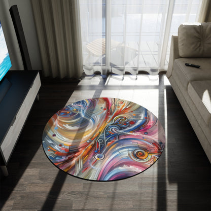 Interconnectivity Tachism Dynamics Round Rug - ATUH.ART