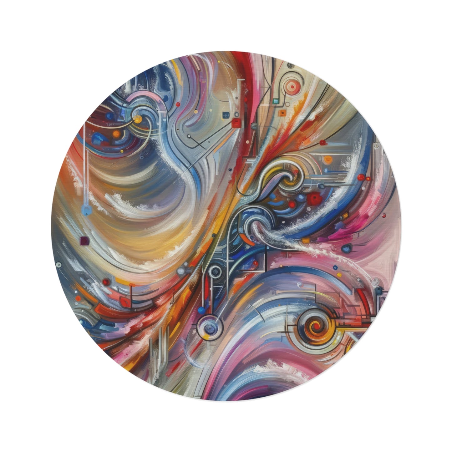 Interconnectivity Tachism Dynamics Round Rug - ATUH.ART