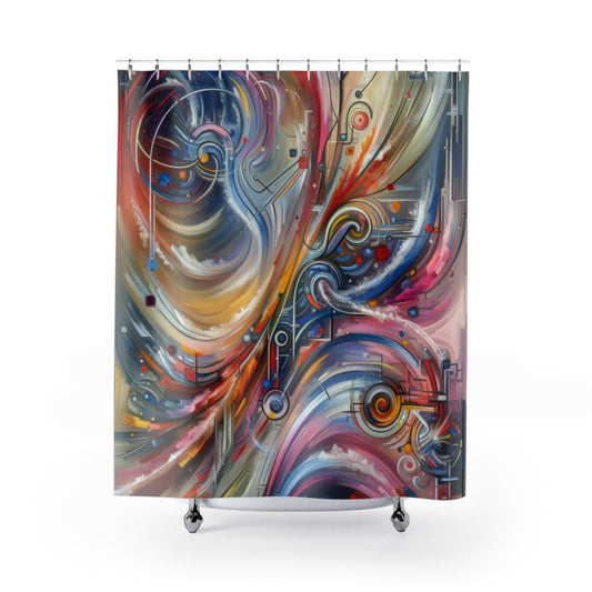 Interconnectivity Tachism Dynamics Shower Curtains - ATUH.ART