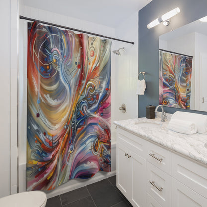 Interconnectivity Tachism Dynamics Shower Curtains - ATUH.ART