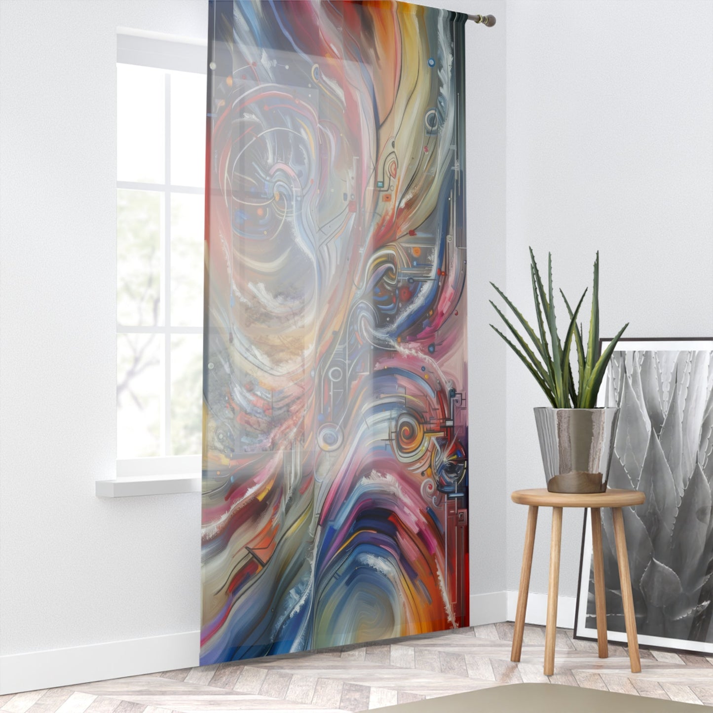 Interconnectivity Tachism Dynamics Window Curtain - ATUH.ART