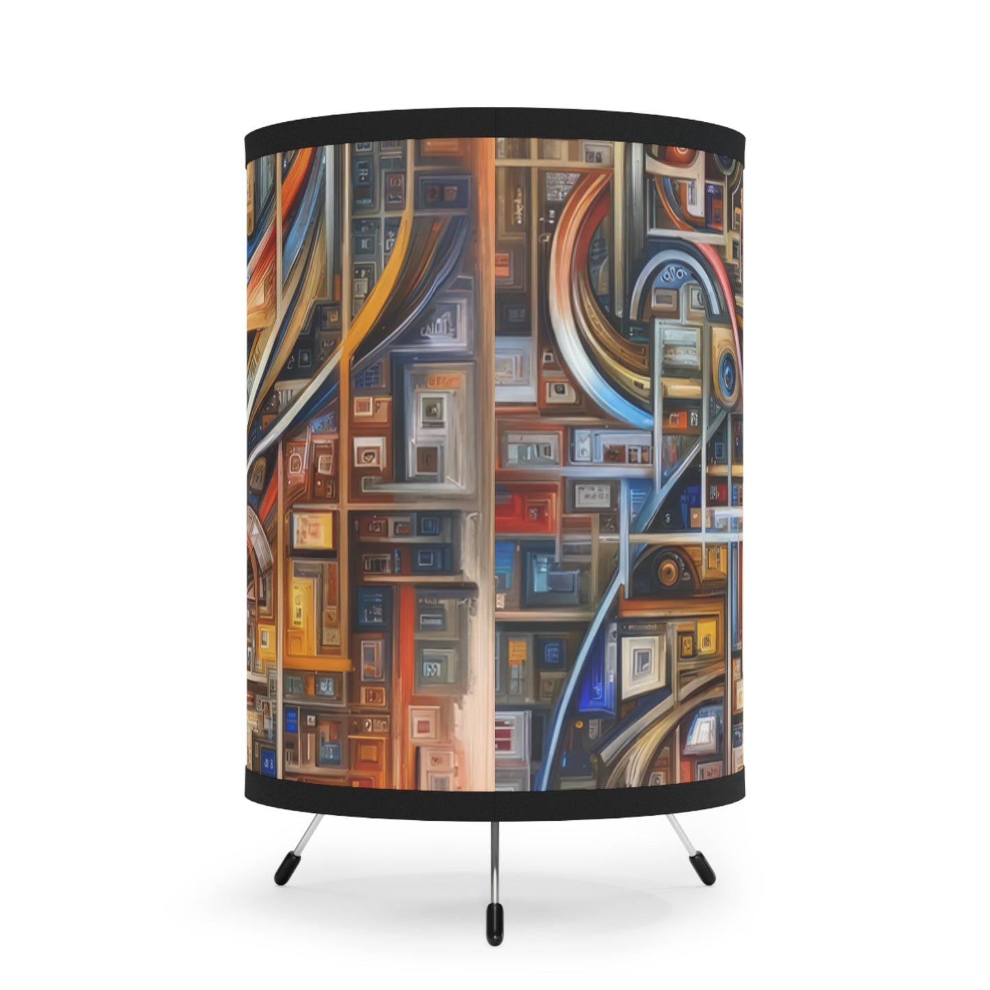 Intricate Life Tapestry Tripod Lamp with High-Res Printed Shade, US\CA plug - ATUH.ART