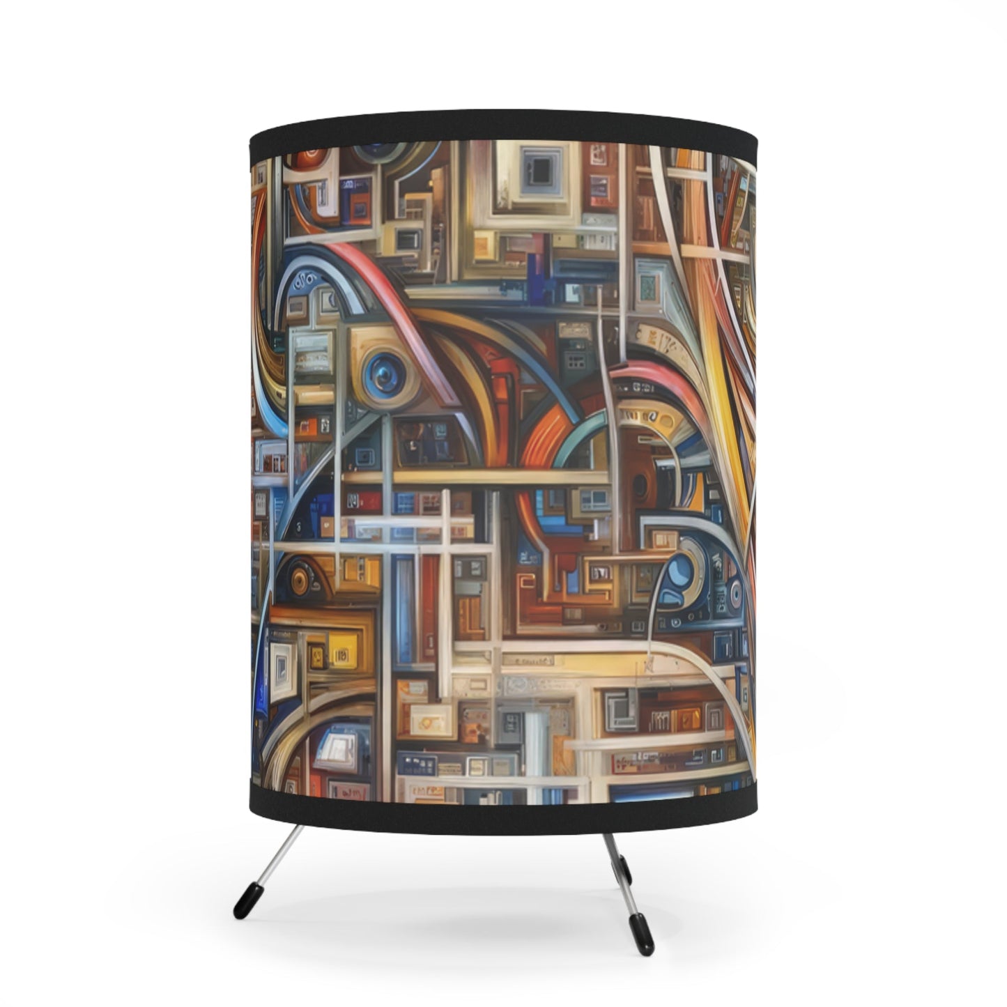 Intricate Life Tapestry Tripod Lamp with High-Res Printed Shade, US\CA plug - ATUH.ART