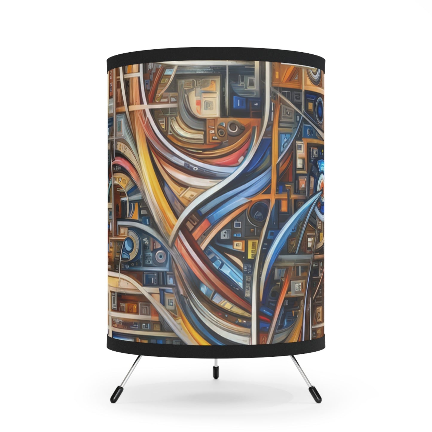 Intricate Life Tapestry Tripod Lamp with High-Res Printed Shade, US\CA plug - ATUH.ART
