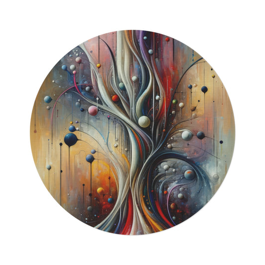 Invisible Threads Influence Round Rug - ATUH.ART