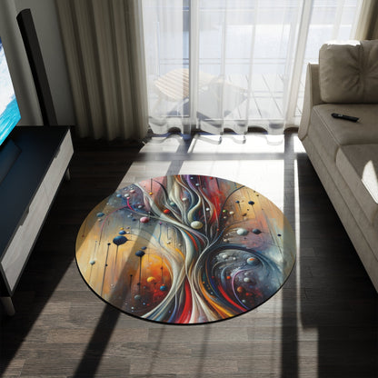Invisible Threads Influence Round Rug - ATUH.ART