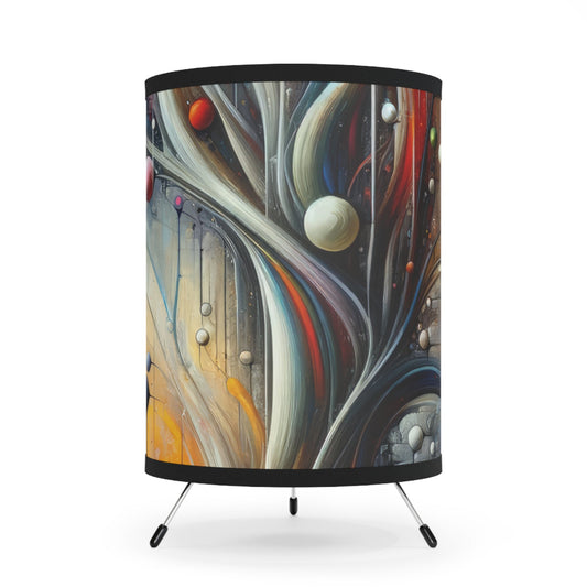 Invisible Threads Influence Tripod Lamp with High-Res Printed Shade, US\CA plug - ATUH.ART
