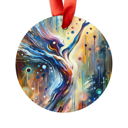 Journey Embrace Tachism Acrylic Ornament with Ribbon - ATUH.ART