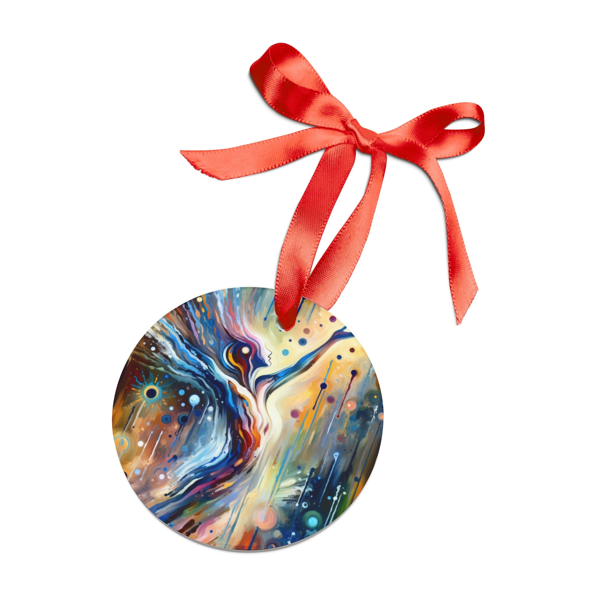 Journey Embrace Tachism Acrylic Ornament with Ribbon - ATUH.ART