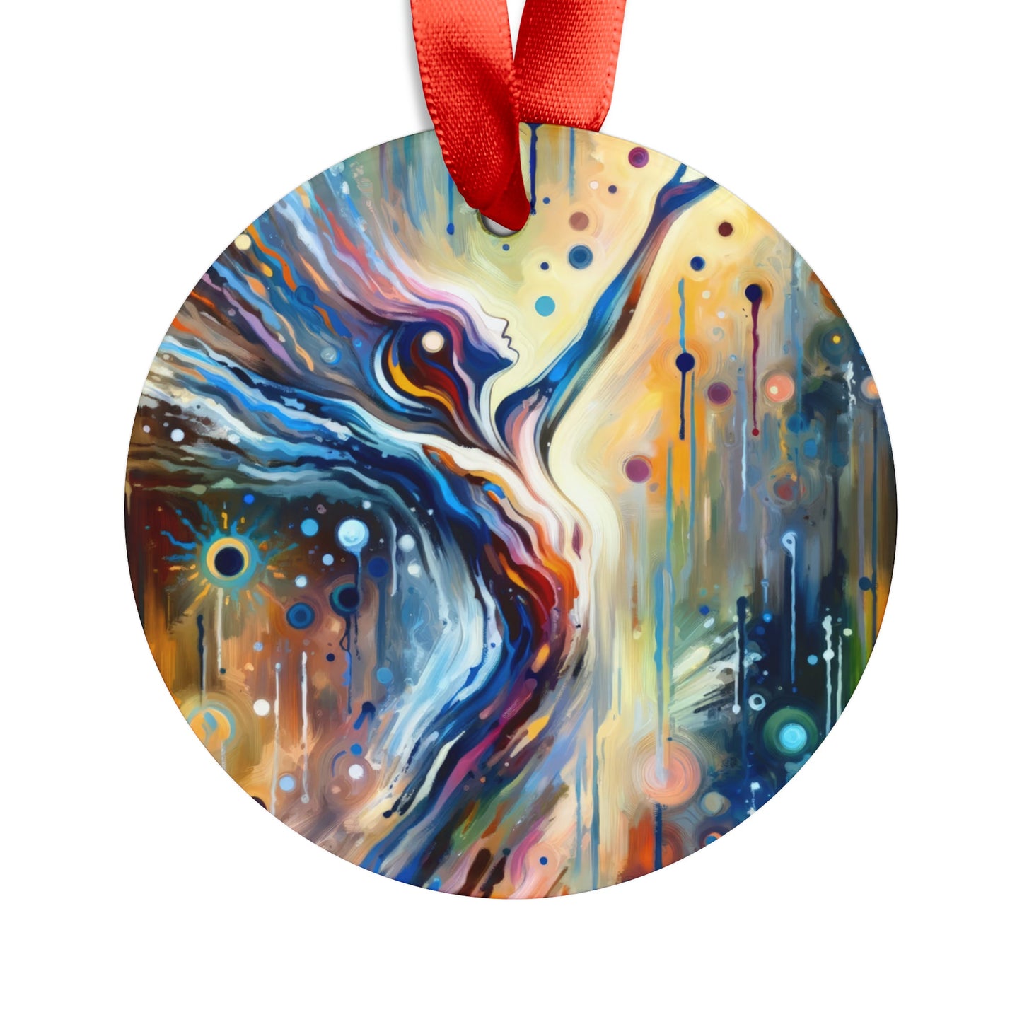 Journey Embrace Tachism Acrylic Ornament with Ribbon - ATUH.ART