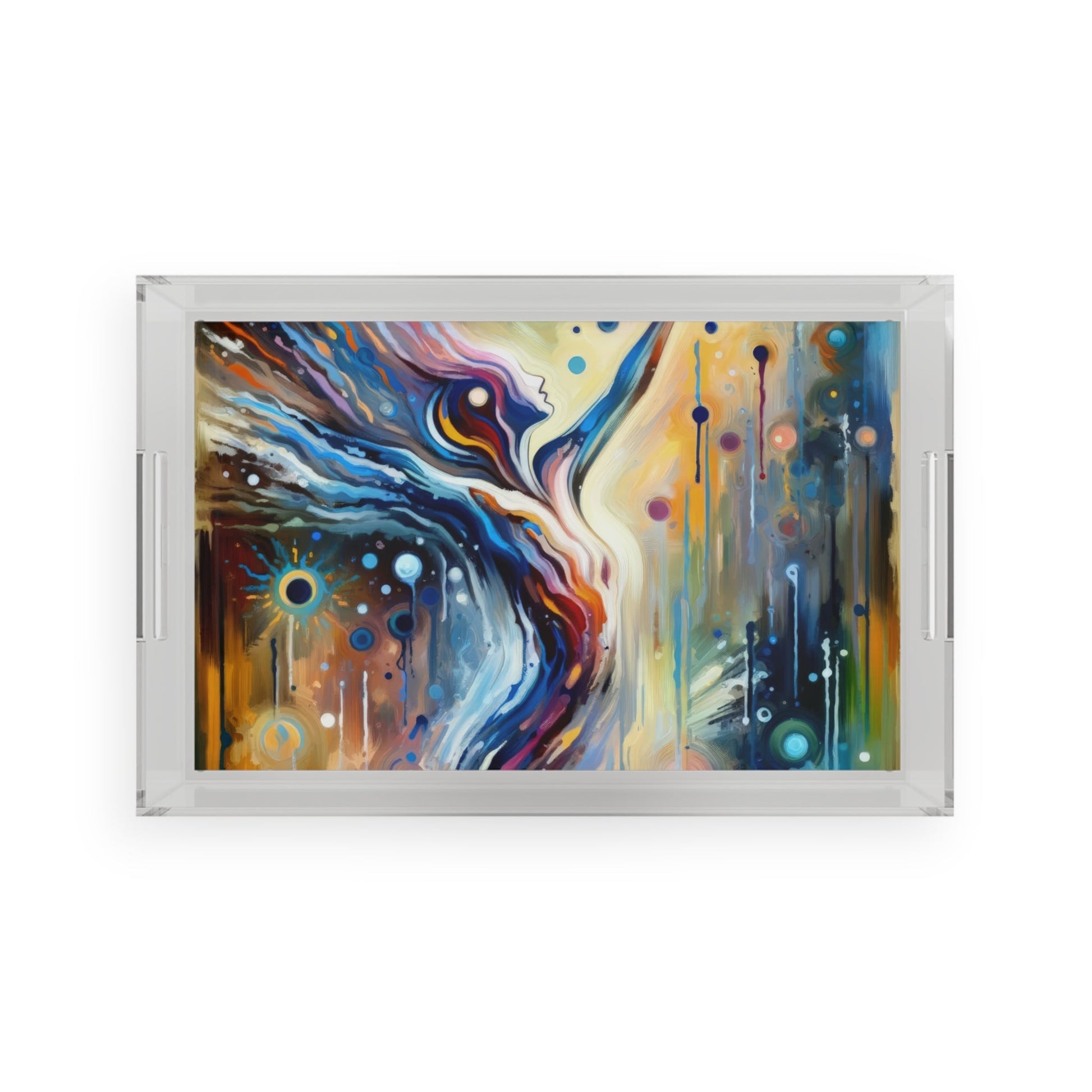 Journey Embrace Tachism Acrylic Serving Tray - ATUH.ART
