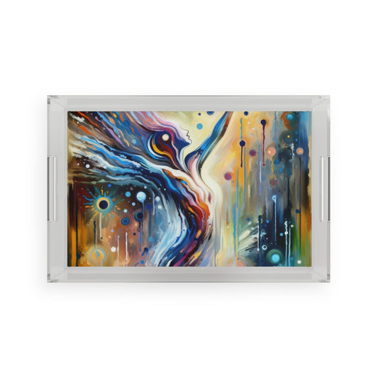 Journey Embrace Tachism Acrylic Serving Tray - ATUH.ART