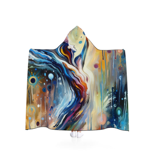 Journey Embrace Tachism Hooded Blanket - ATUH.ART