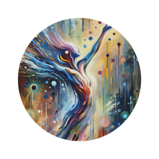 Journey Embrace Tachism Round Rug - ATUH.ART