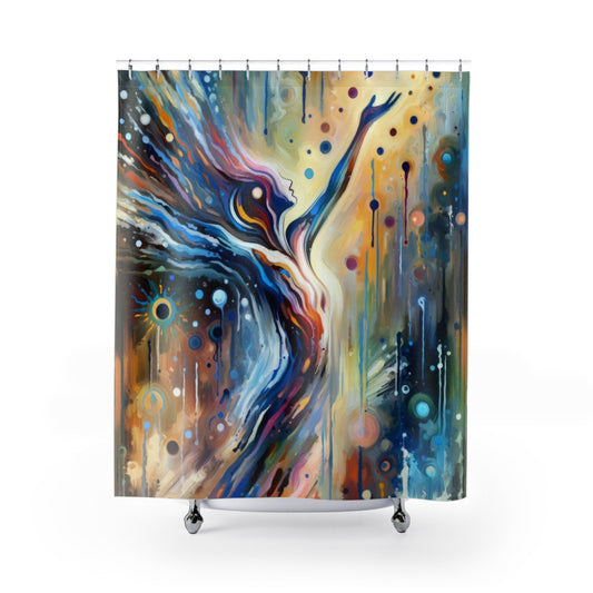 Journey Embrace Tachism Shower Curtains - ATUH.ART