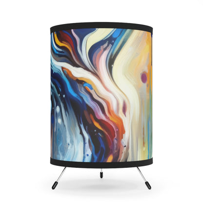Journey Embrace Tachism Tripod Lamp with High-Res Printed Shade, US\CA plug - ATUH.ART