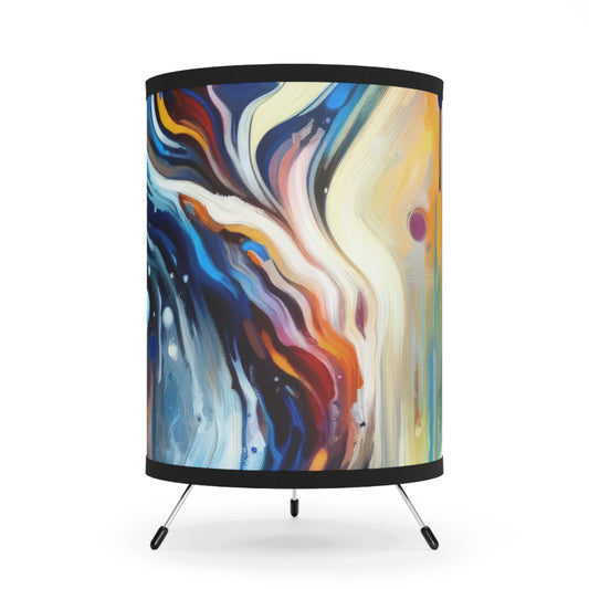 Journey Embrace Tachism Tripod Lamp with High-Res Printed Shade, US\CA plug - ATUH.ART
