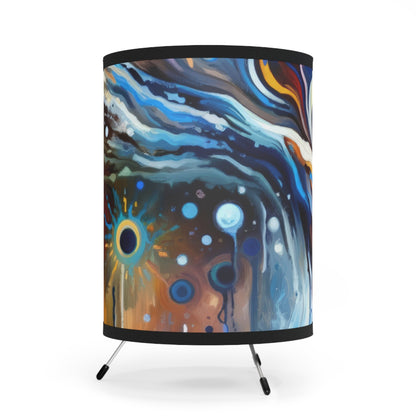 Journey Embrace Tachism Tripod Lamp with High-Res Printed Shade, US\CA plug - ATUH.ART