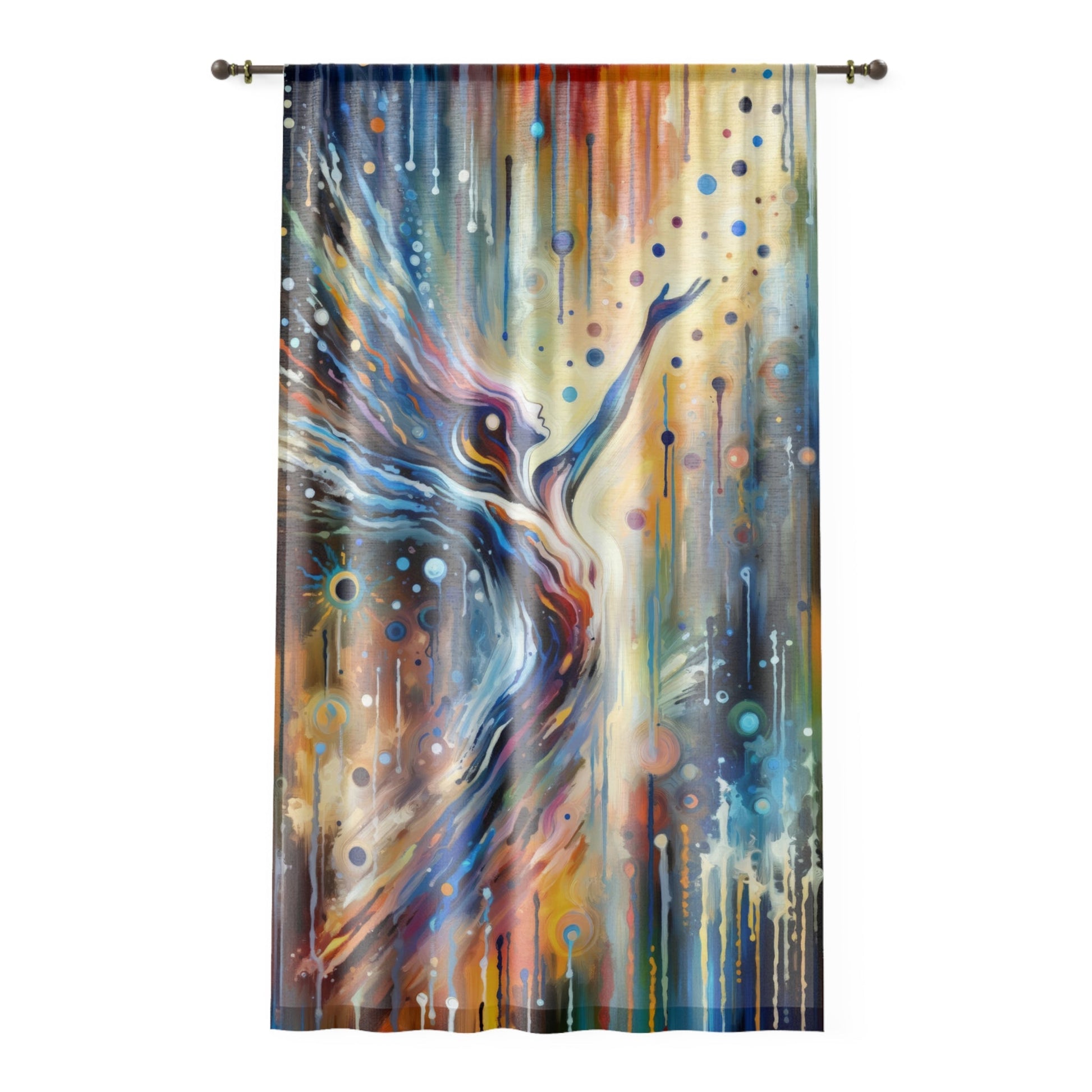 Journey Embrace Tachism Window Curtain - ATUH.ART