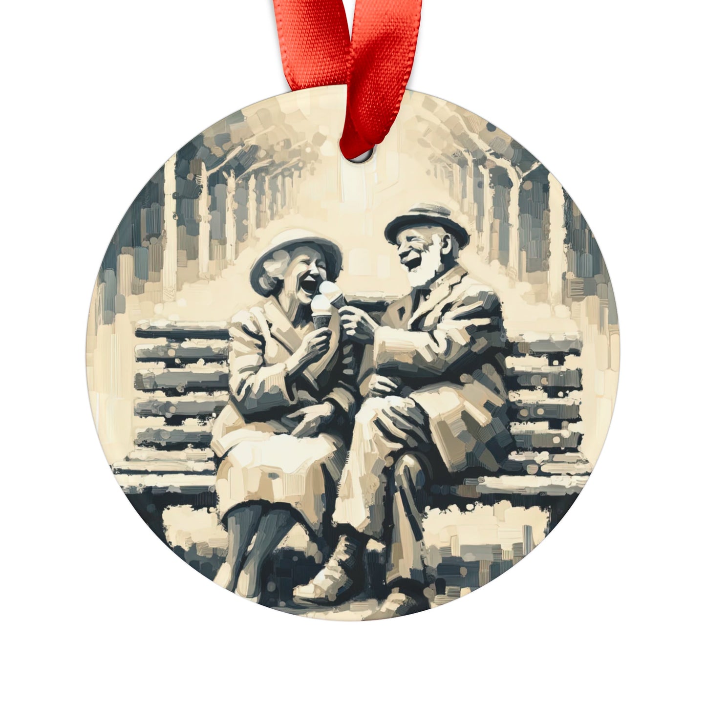 Joyful Companionship Serenity Acrylic Ornament with Ribbon - ATUH.ART